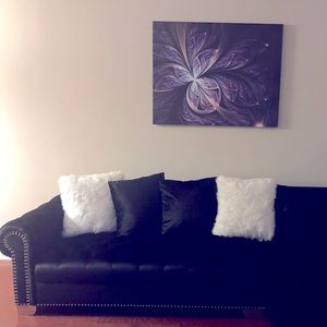 Two fluffy white pillow cases